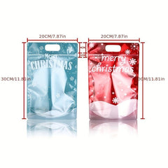 Christmas Cartoon Plastic Ziplock Bag for Candy Chocolate Biscuit