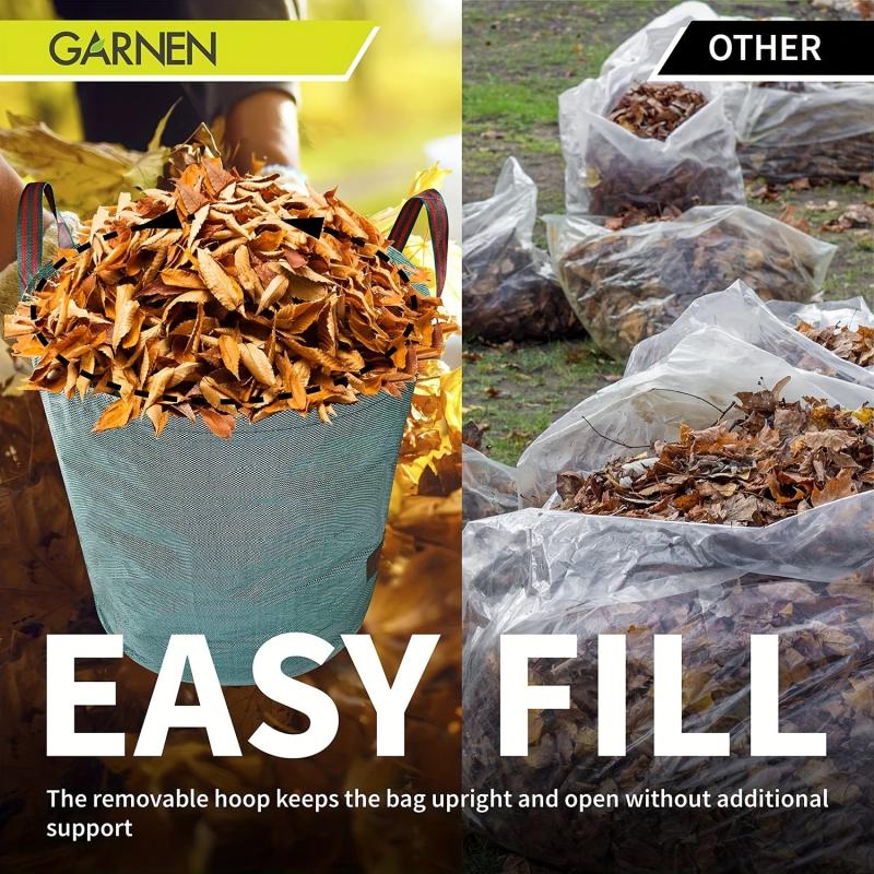 32 Gallon Reusable Garden Garbage Bag with Reinforced Handle
