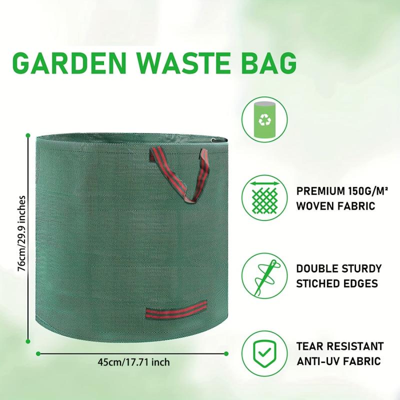 32 Gallon Reusable Garden Garbage Bag with Reinforced Handle