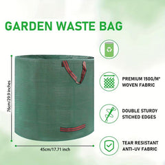 32 Gallon Reusable Garden Garbage Bag with Reinforced Handle