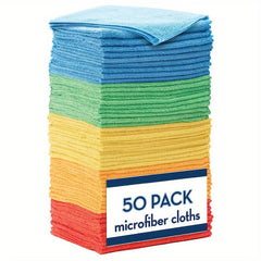 50pcs Microfiber Cleaning Cloth Multifunctional Towel Durable Absorbent