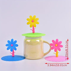 Sunflower Silicone Cup Cover Wave Series Dustproof Protector For Home Office