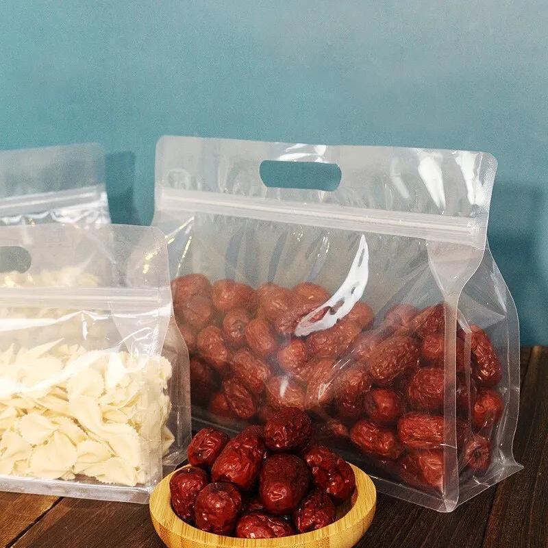 4pcs Transparent Handbag for Grains Snacks Tea Moisture Proof Storage