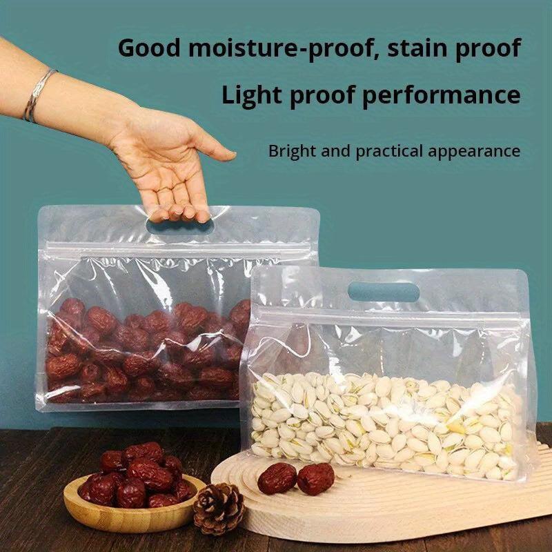 4pcs Transparent Handbag for Grains Snacks Tea Moisture Proof Storage
