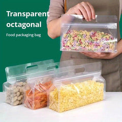 4pcs Transparent Handbag for Grains Snacks Tea Moisture Proof Storage