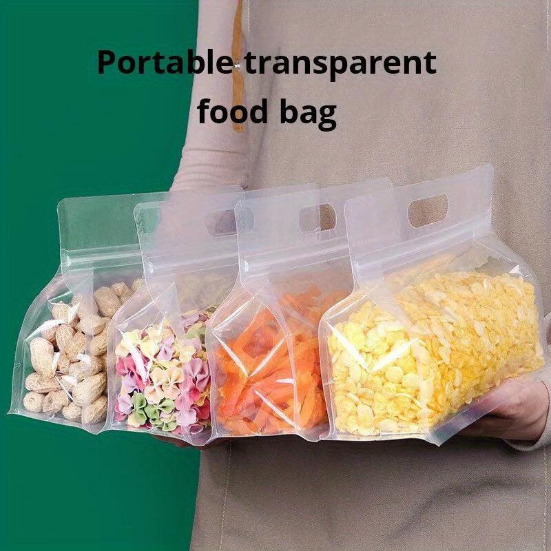 4pcs Transparent Handbag for Grains Snacks Tea Moisture Proof Storage