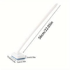 Long Handle Tub And Tile Cleaning Brush With 2 Sponge Heads Set