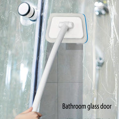 Long Handle Tub And Tile Cleaning Brush With 2 Sponge Heads Set