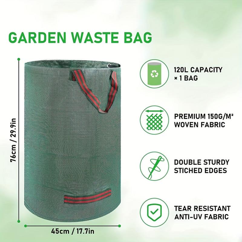 32pcs Gallon Garden Yard Bag D18 H76 2 Cm Reusable Leaf Bags With Coated Gloves