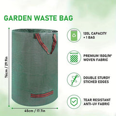 32pcs Gallon Garden Yard Bag D18 H76 2 Cm Reusable Leaf Bags With Coated Gloves