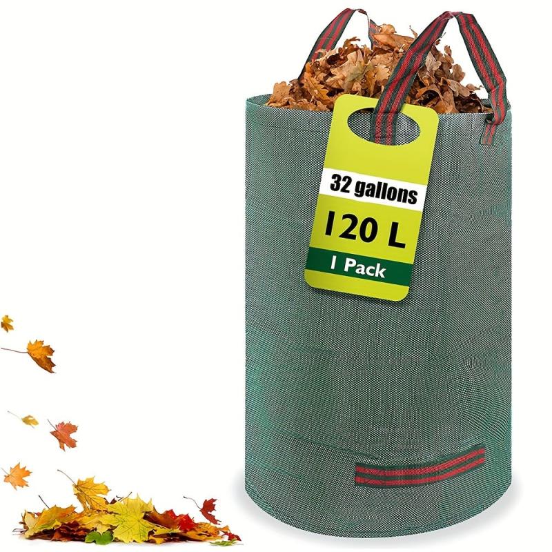 32pcs Gallon Garden Yard Bag D18 H76 2 Cm Reusable Leaf Bags With Coated Gloves