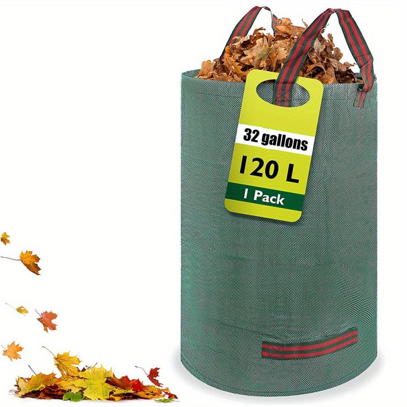 32pcs Gallon Garden Yard Bag D18 H76 2 Cm Reusable Leaf Bags With Coated Gloves