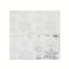 20Pcs Christmas Disposable Napkins Snowflake Print Tissue for Home Kitchen Hotel