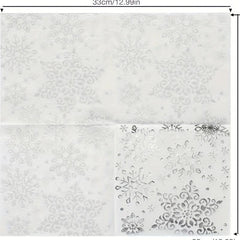 20Pcs Christmas Disposable Napkins Snowflake Print Tissue for Home Kitchen Hotel