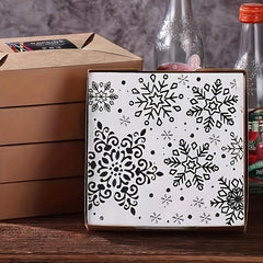 20Pcs Christmas Disposable Napkins Snowflake Print Tissue for Home Kitchen Hotel