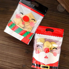10pcs Christmas Self Adhesive Bags For Cake Chocolate Candy Snack Wrapping