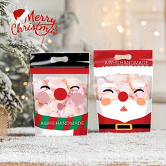 10pcs Christmas Self Adhesive Bags For Cake Chocolate Candy Snack Wrapping