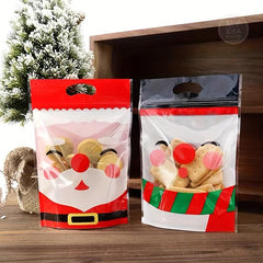 10pcs Christmas Self Adhesive Bags For Cake Chocolate Candy Snack Wrapping