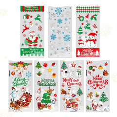 50pcs Christmas Candy Bag Hand Gift Toast Bread Packaging Food with Twist Tie