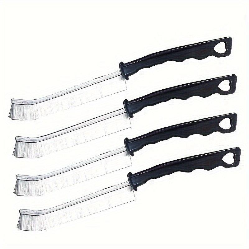 4pcs Long Handle Groove Cleaning Brush - Hard Bristle Window Cleaner