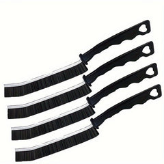 4pcs Long Handle Groove Cleaning Brush - Hard Bristle Window Cleaner