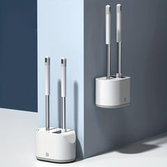 Toilet Brush With Holder Silicone Bristles Multifunctional Combo Deep Cleaning