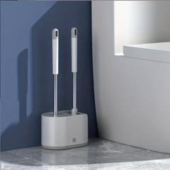 Toilet Brush With Holder Silicone Bristles Multifunctional Combo Deep Cleaning