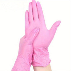 Pink Nitrile Gloves 40pcs Waterproof Household Cleaning Protective Gloves
