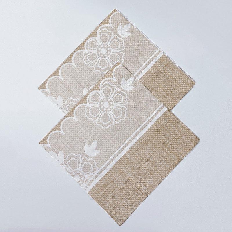 20pcs Linen Lace Napkin Facial Tissue Set for Thanksgiving Christmas Dinner
