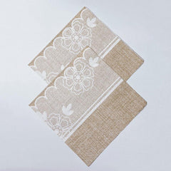 20pcs Linen Lace Napkin Facial Tissue Set for Thanksgiving Christmas Dinner