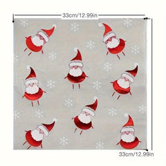 20pcs Santa Claus Red Hat Foil Napkins Christmas Party Supplies