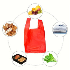 35pcs Disposable Extra Thick Red Shopping Bags Festive Packaging Bags