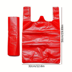 35pcs Disposable Extra Thick Red Shopping Bags Festive Packaging Bags