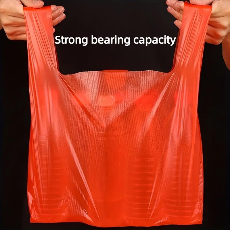 35pcs Disposable Extra Thick Red Shopping Bags Festive Packaging Bags