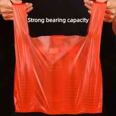 35pcs Disposable Extra Thick Red Shopping Bags Festive Packaging Bags