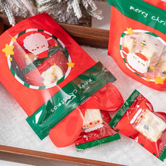 5pcs Christmas Gift Bag Baking Pastry Packaging Bag Festive Candy Bag