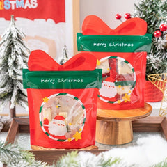 5pcs Christmas Gift Bag Baking Pastry Packaging Bag Festive Candy Bag