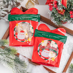 5pcs Christmas Gift Bag Baking Pastry Packaging Bag Festive Candy Bag