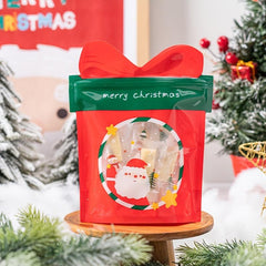 5pcs Christmas Gift Bag Baking Pastry Packaging Bag Festive Candy Bag