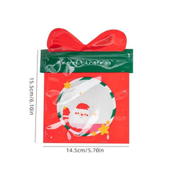5pcs Christmas Gift Bag Baking Pastry Packaging Bag Festive Candy Bag