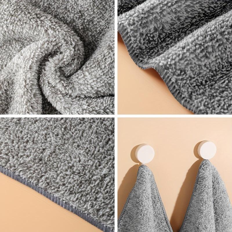 2pcs Bamboo Charcoal Microfiber Cleaning Cloth Household Rag