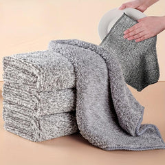 2pcs Bamboo Charcoal Microfiber Cleaning Cloth Household Rag