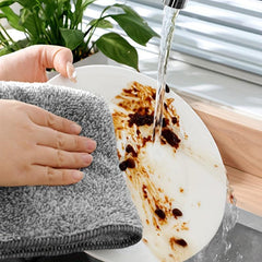 2pcs Bamboo Charcoal Microfiber Cleaning Cloth Household Rag