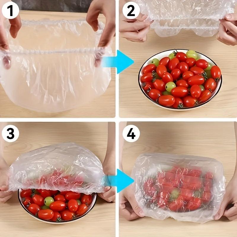 200pcs Reusable Fresh Keeping Bags With Elastic