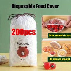 200pcs Reusable Fresh Keeping Bags With Elastic