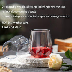 32 PCS Plastic Stemless Champagne Wine Glasses Disposable Unbreakable Cups