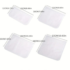 4pcs Reusable Silicone Food Storage Bags Leakproof Stand Up Freezer Bags