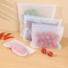 4pcs Reusable Silicone Food Storage Bags Leakproof Stand Up Freezer Bags