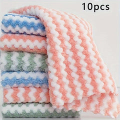 10pcs Microfiber Cleaning Cloth Multifunctional Kitchen Bathroom Towel