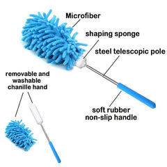 Retractable Duster Microfiber Hand Brush Telescoping Pole Cleaning Tool